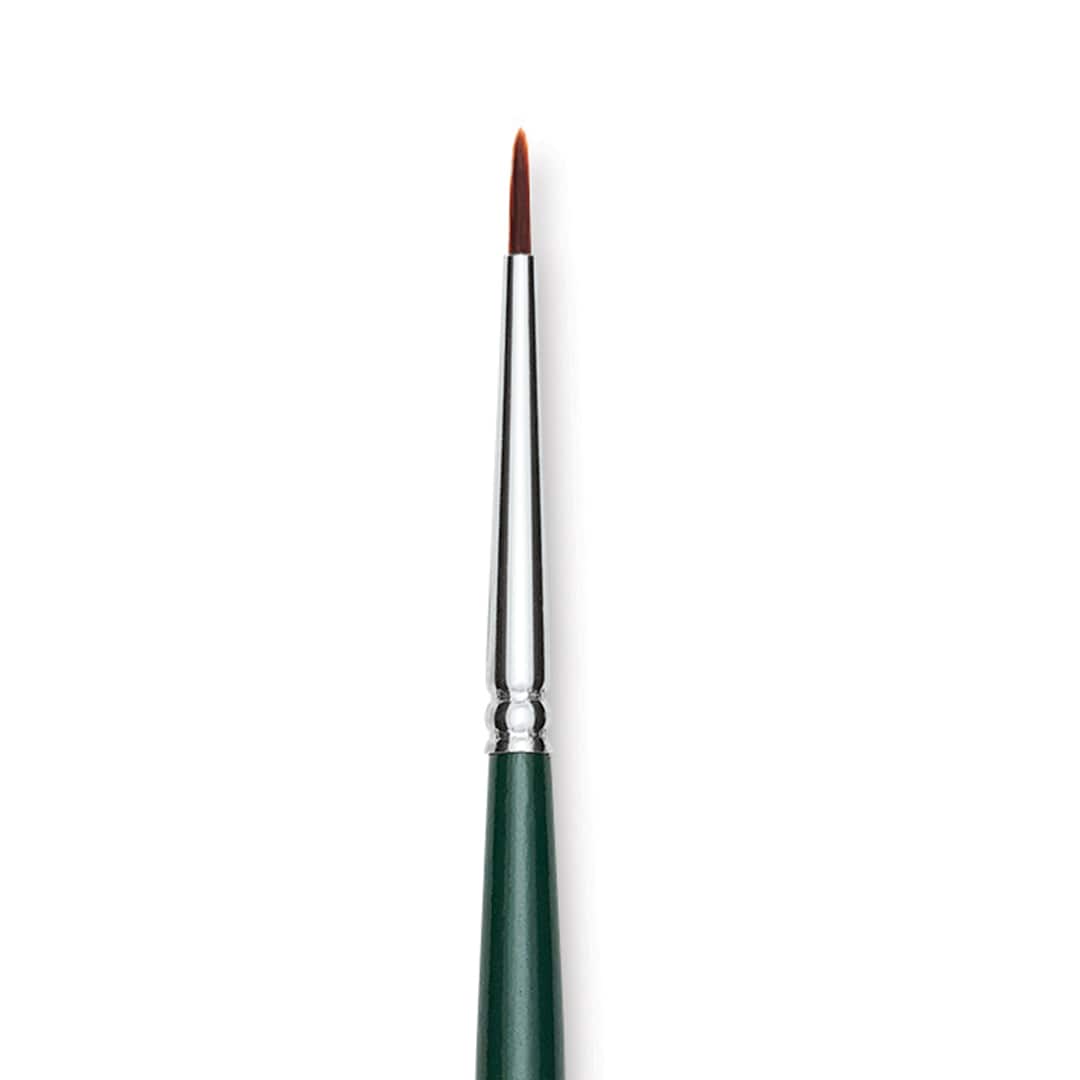 Open in modal - Silver Brush Ruby Satin Synthetic Brush - Round, Size 2/0, Short Handle close-up
