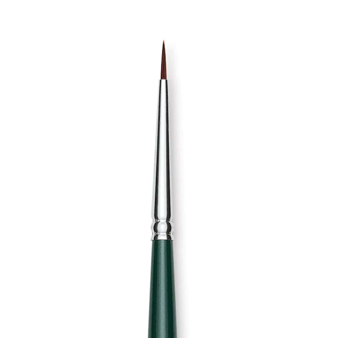 Open in modal - Silver Brush Ruby Satin Synthetic Brush - Round, Size 3/0, Short Handle close-up
