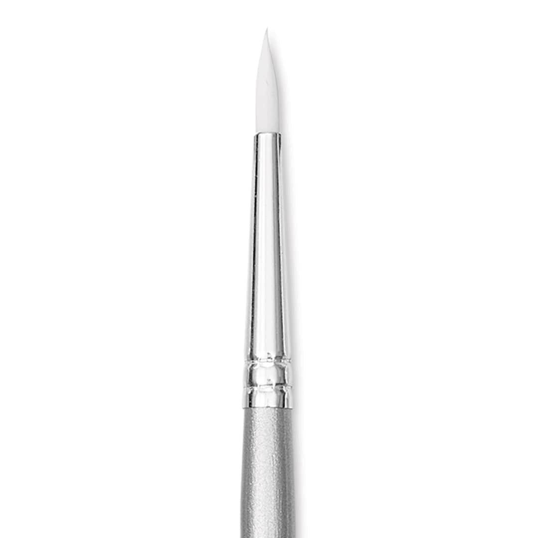 Open in modal - Liquitex Basics Synthetic Brush - Round, Long Handle, Size 4, close-up