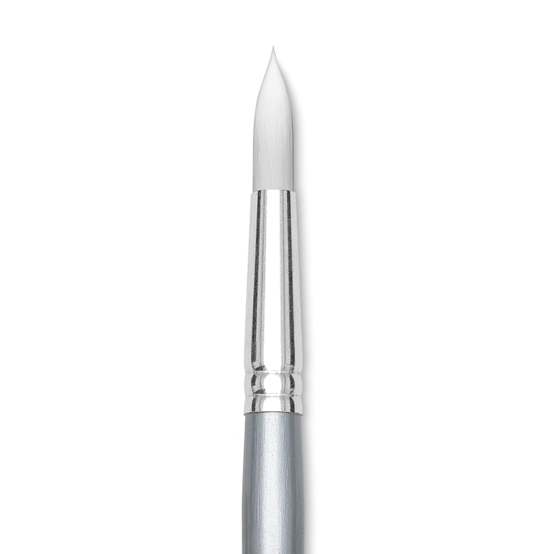 Open in modal - Liquitex Basics Synthetic Brush - Round, Long Handle, Size 12, close-up