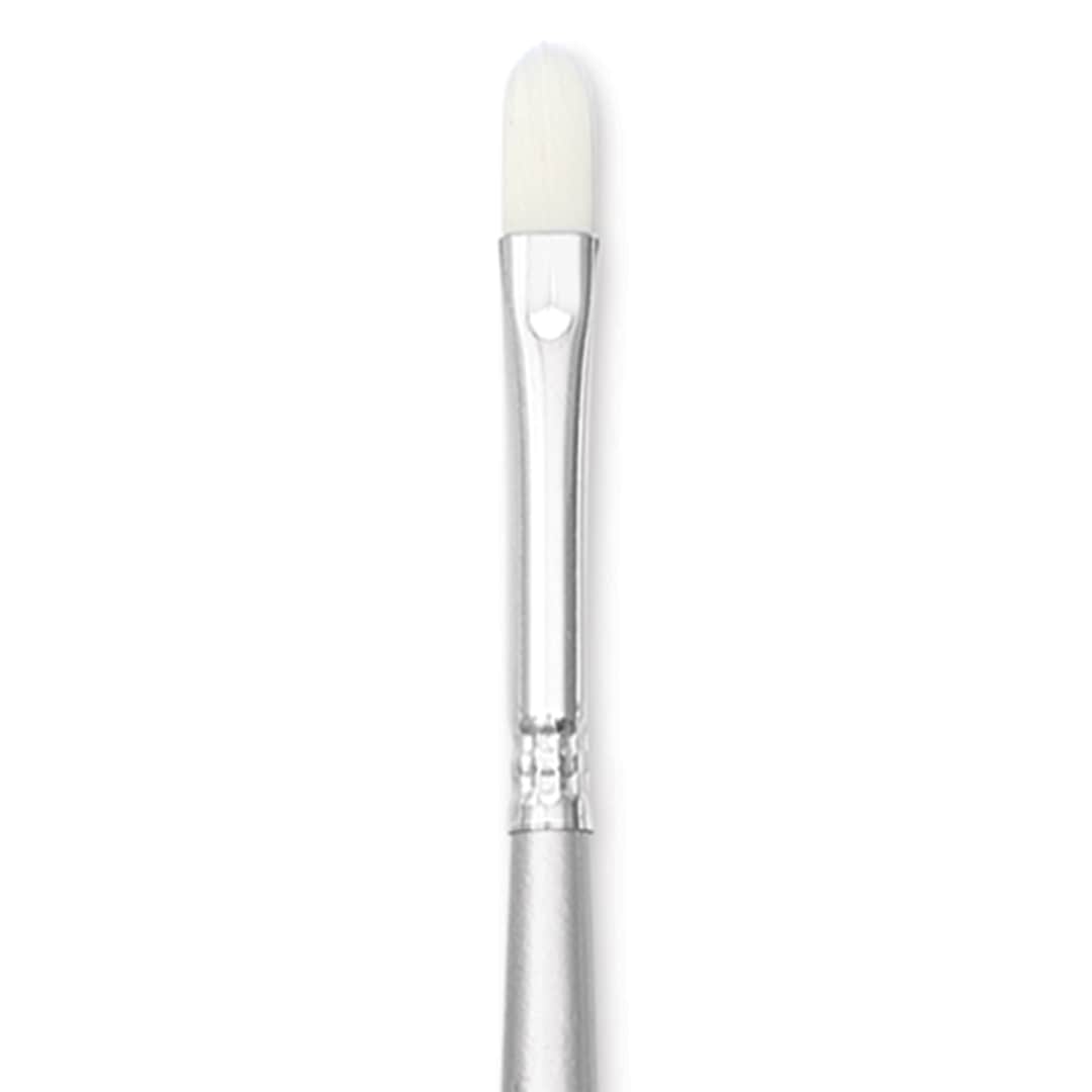 Open in modal - Liquitex Basics Synthetic Brush - Filbert, Long Handle, Size 1, close-up