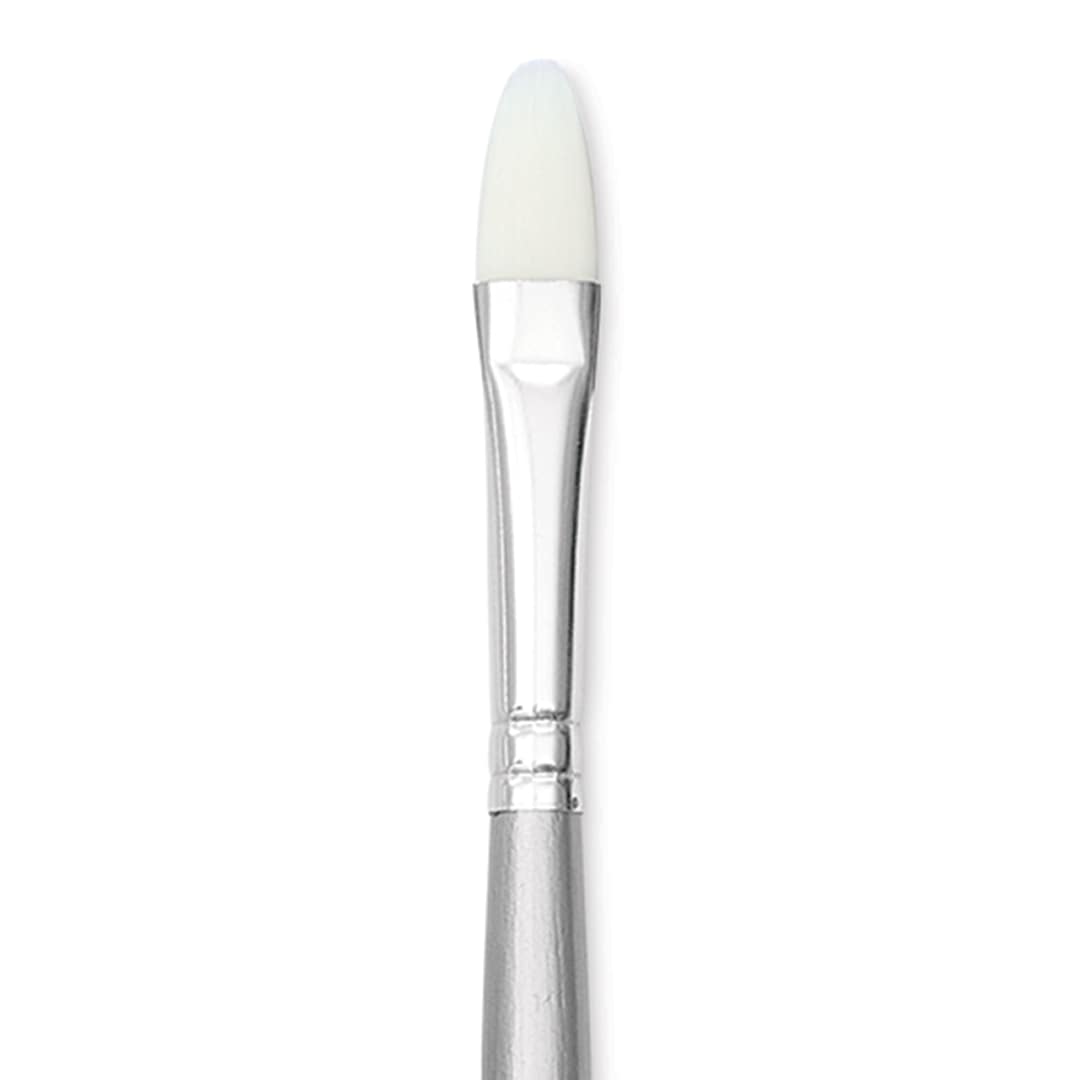 Open in modal - Liquitex Basics Synthetic Brush - Filbert, Long Handle, Size 5, close-up