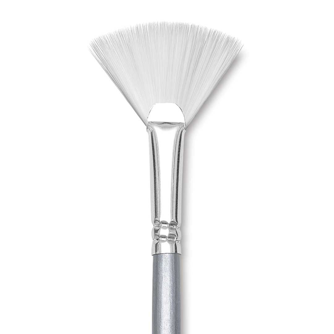 Open in modal - Liquitex Basics Synthetic Brush - Fan, Long Handle, Size 6, close-up