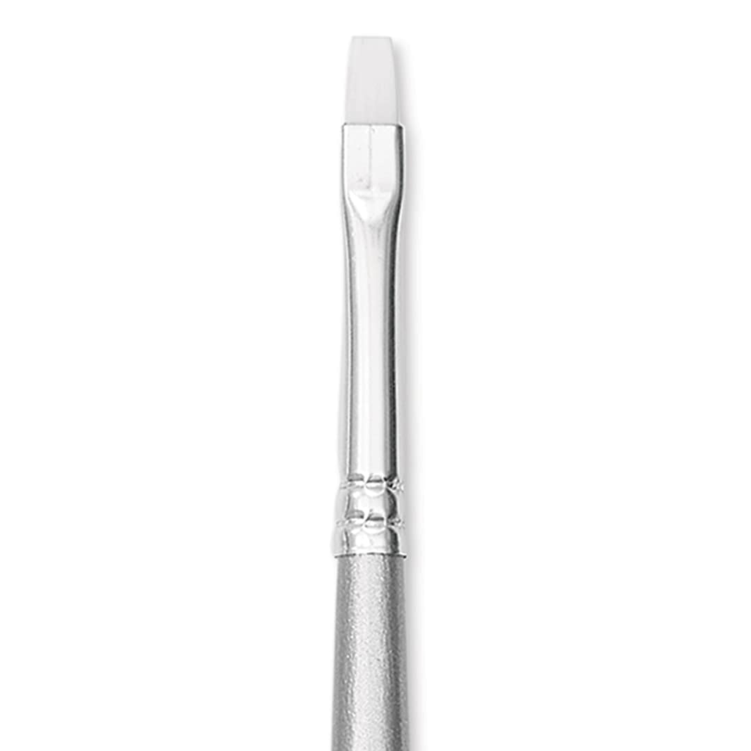 Open in modal - Liquitex Basics Synthetic Brush - Bright, Long Handle, Size 3, close-up