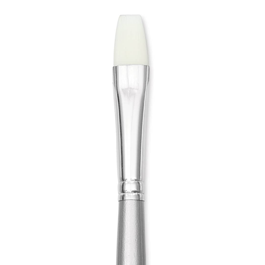Open in modal - Liquitex Basics Synthetic Brush - Bright, Long Handle, Size 8, close-up