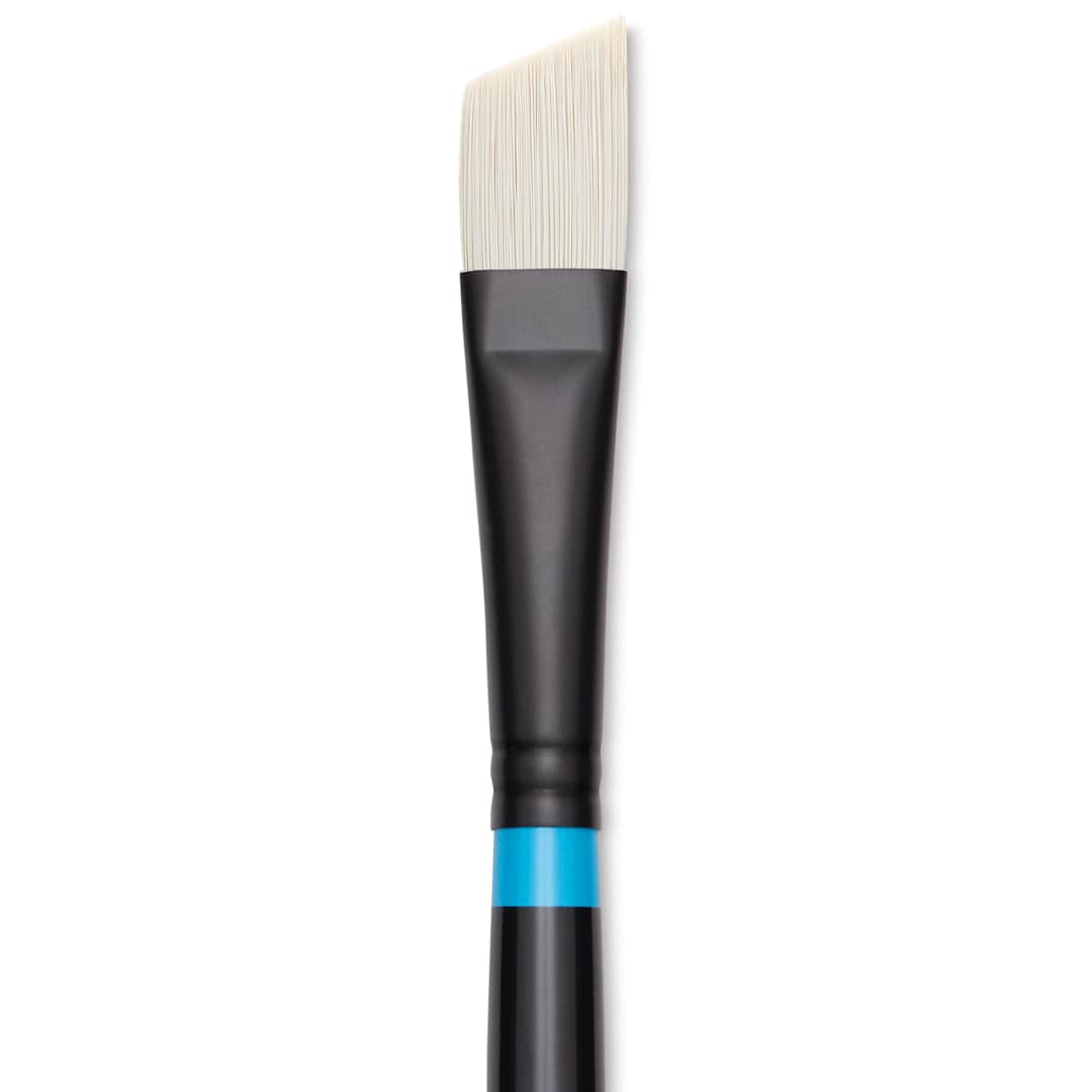 Open in modal - Princeton Series 6500 Aspen Synthetic Brush - Angle Bright, Size 10, Long Handle, close up