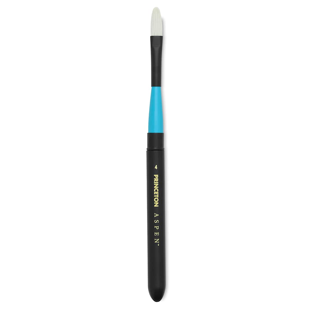 Open in modal - Princeton Aspen Series 6500 Synthetic Travel Brush - Filbert, Size 4