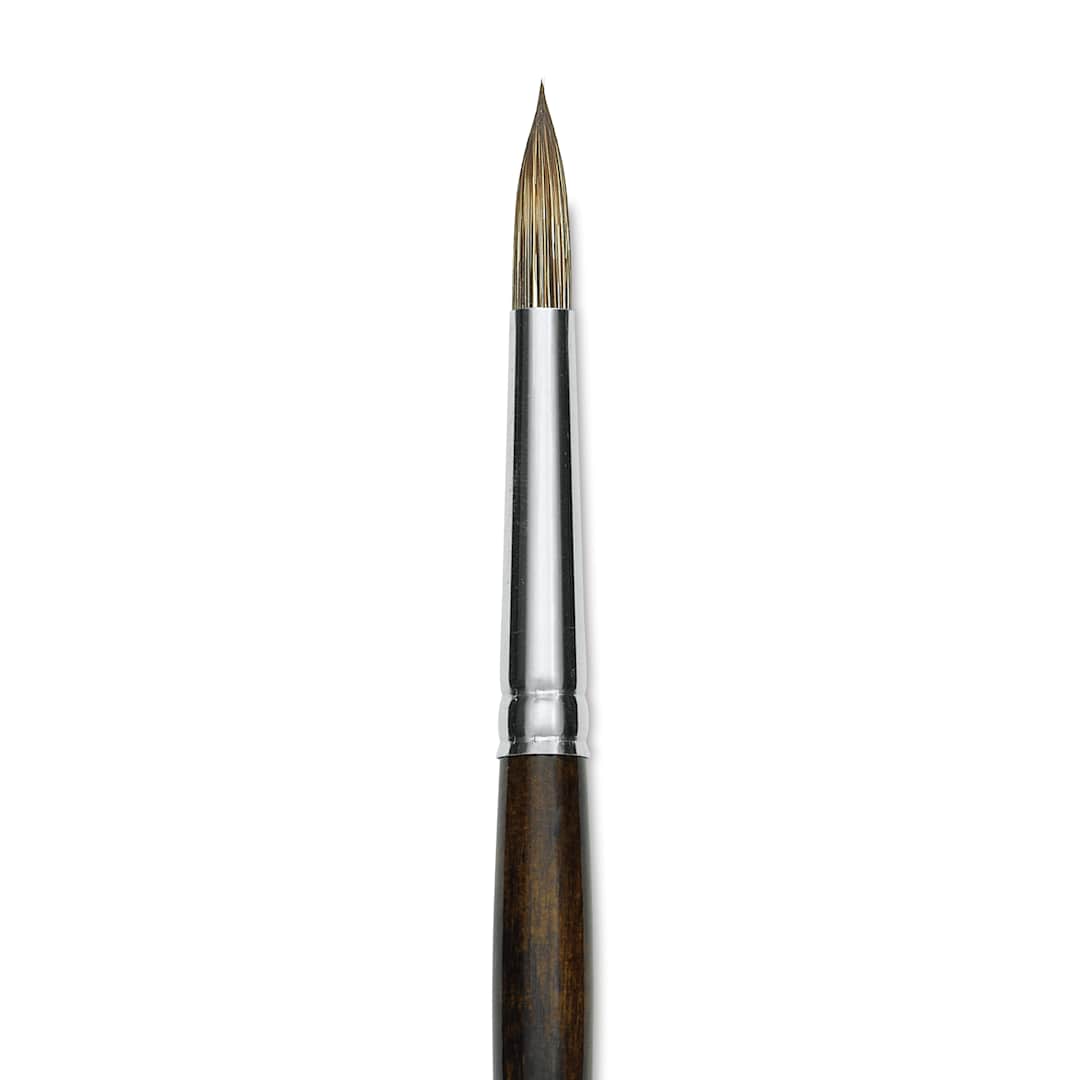 Open in modal - Silver Brush Monza Synthetic Mongoose Artist Brush - Long Handle, Round, Size 8 (close up)