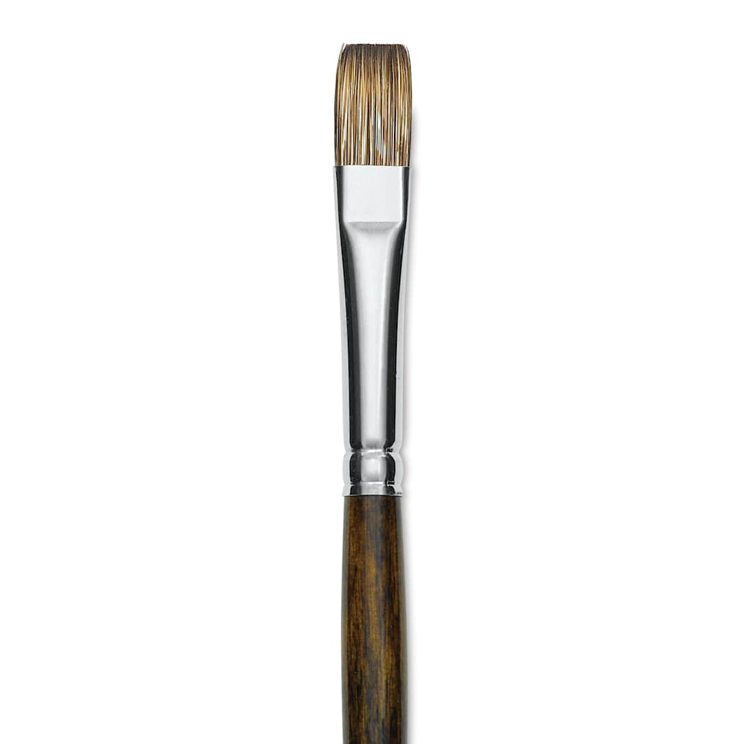 Open in modal - Silver Brush Monza Synthetic Mongoose Artist Brush - Long Handle, Flat, Size 8 (close up)