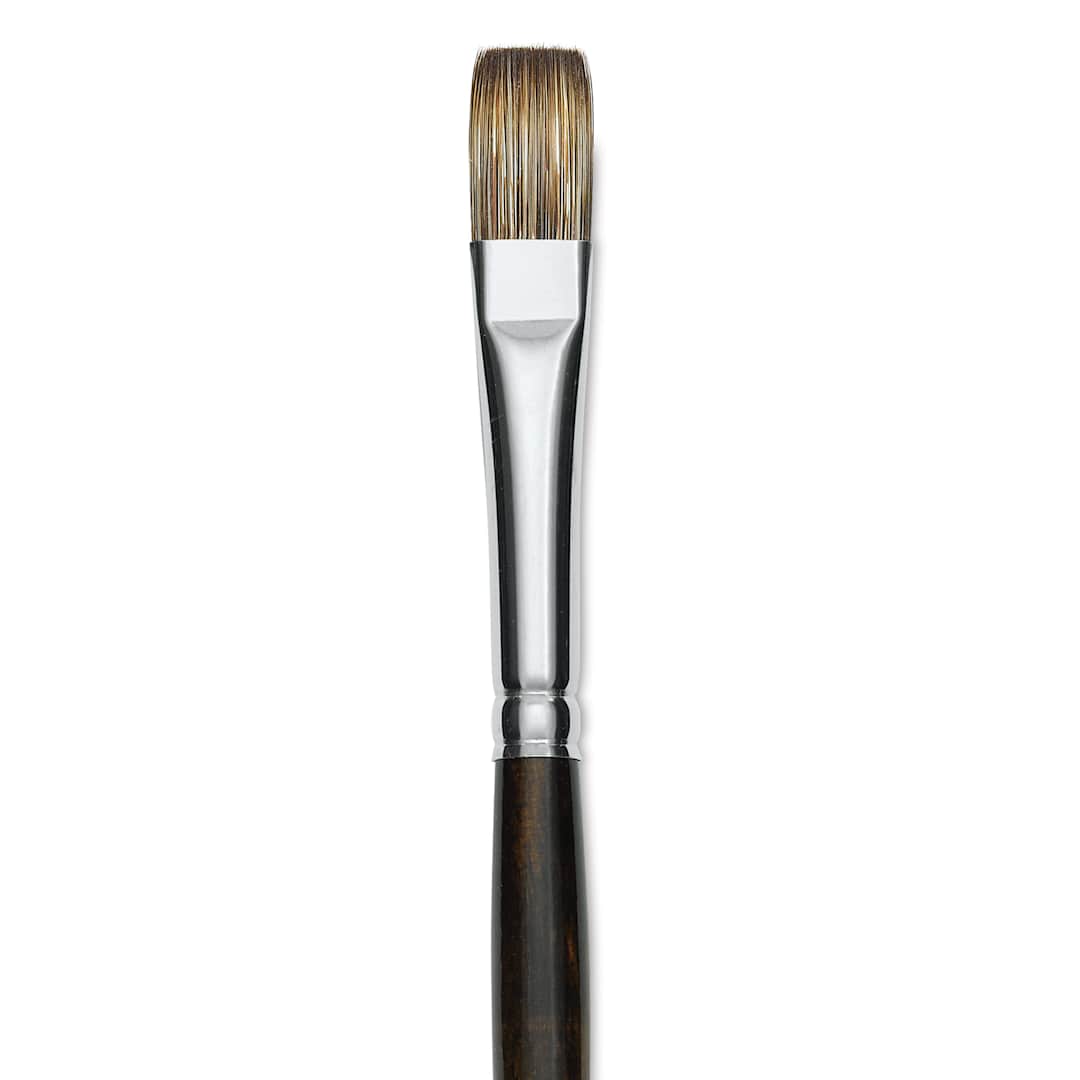Open in modal - Silver Brush Monza Synthetic Mongoose Artist Brush - Long Handle, Flat, Size 10 (close up)