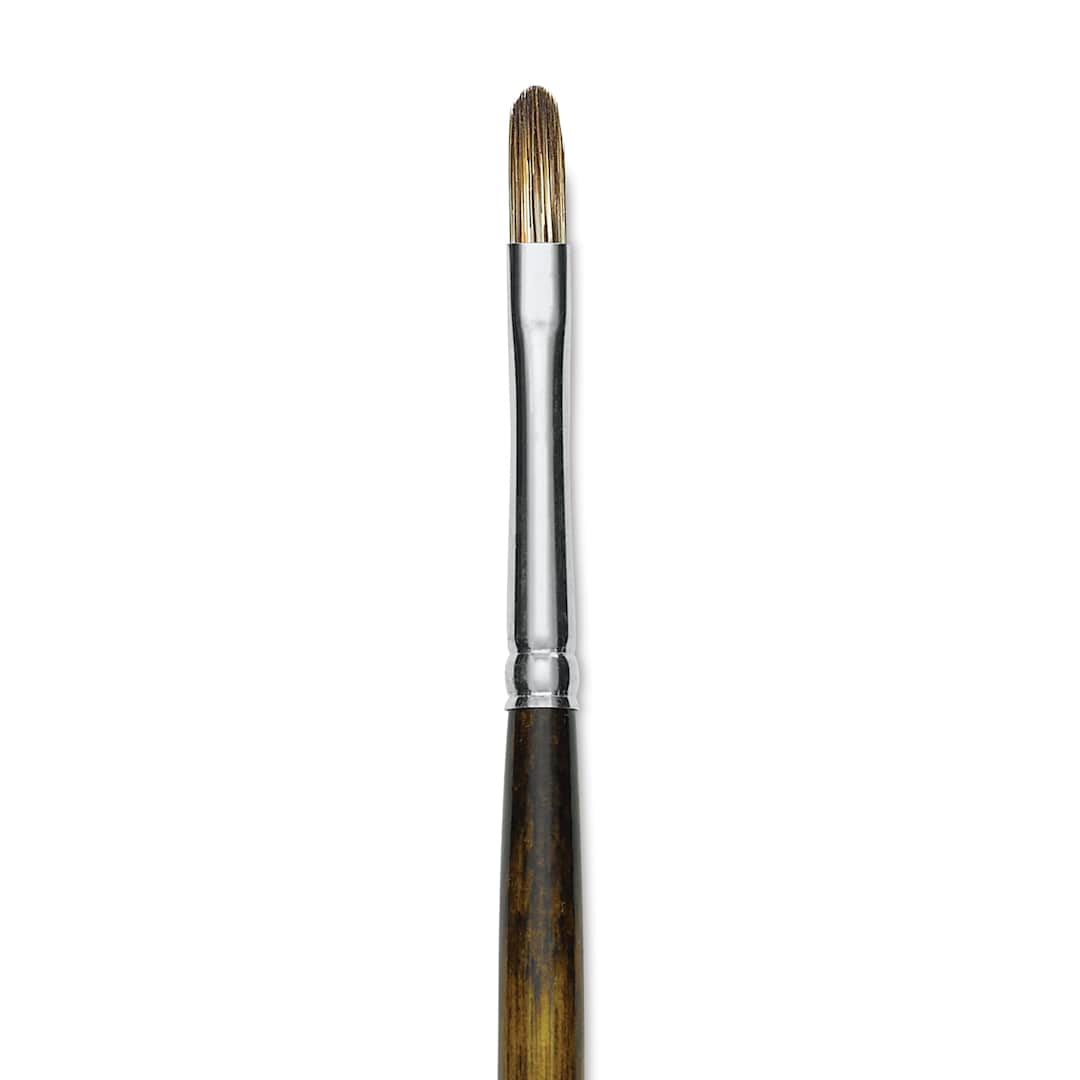 Open in modal - Silver Brush Monza Synthetic Mongoose Artist Brush - Long Handle, Filbert, Size 2 (close up)