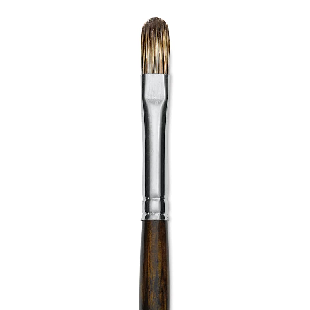 Open in modal - Silver Brush Monza Synthetic Mongoose Artist Brush - Long Handle, Filbert, Size 6 (close up)