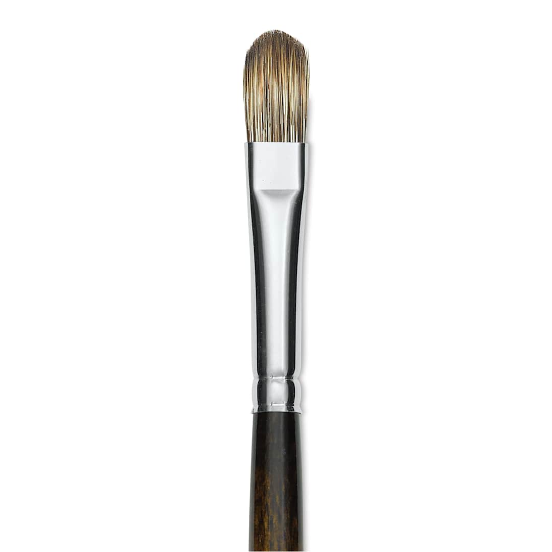 Open in modal - Silver Brush Monza Synthetic Mongoose Artist Brush - Long Handle, Filbert, Size 8 (close up)