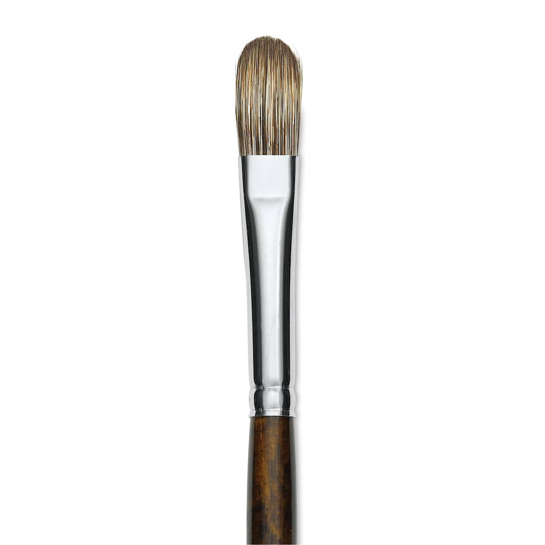 Open in modal - Silver Brush Monza Synthetic Mongoose Artist Brush - Long Handle, Filbert, Size 12 (close up)