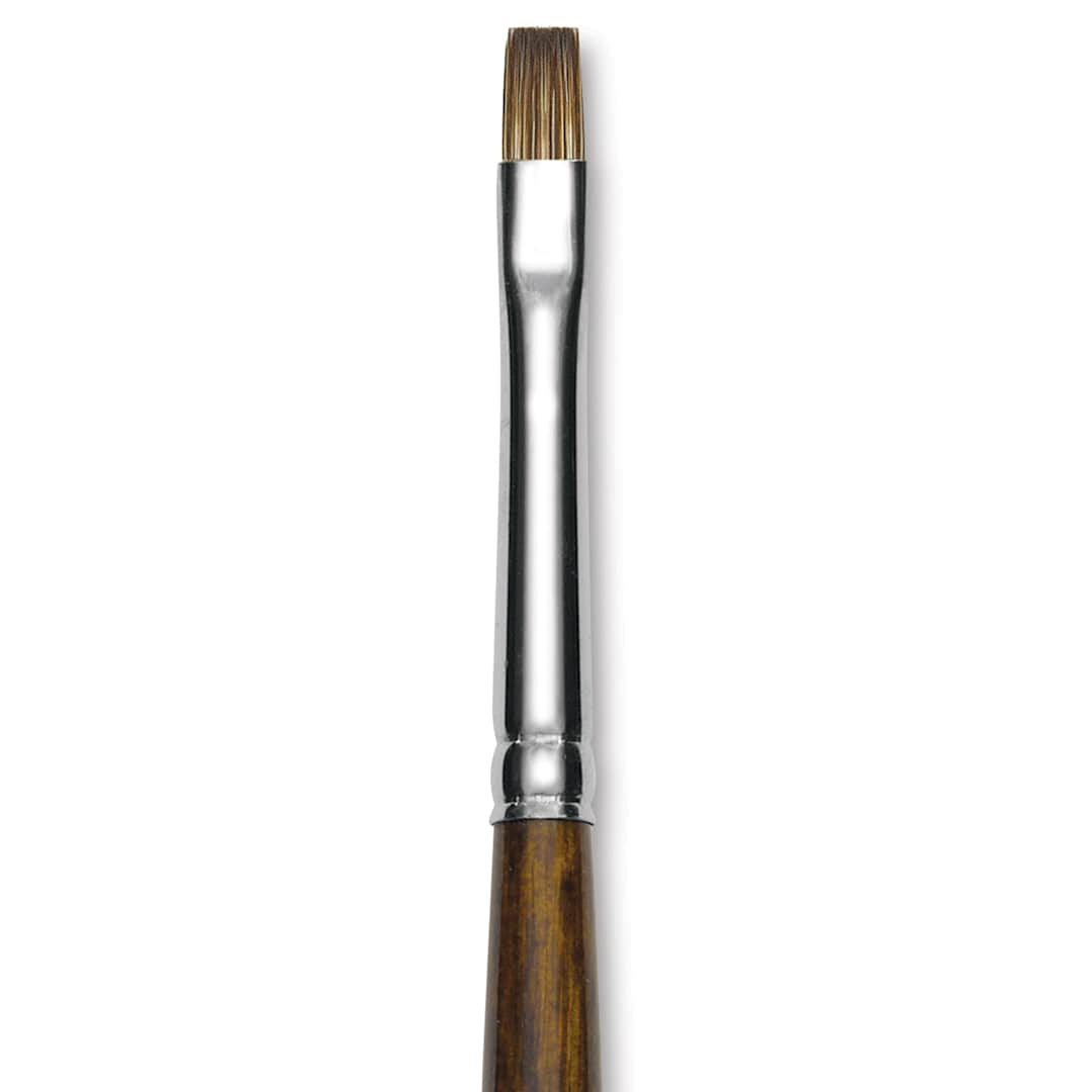 Open in modal - Silver Brush Monza Synthetic Mongoose Artist Brush - Long Handle, Short Bright, Size 2 (close up)