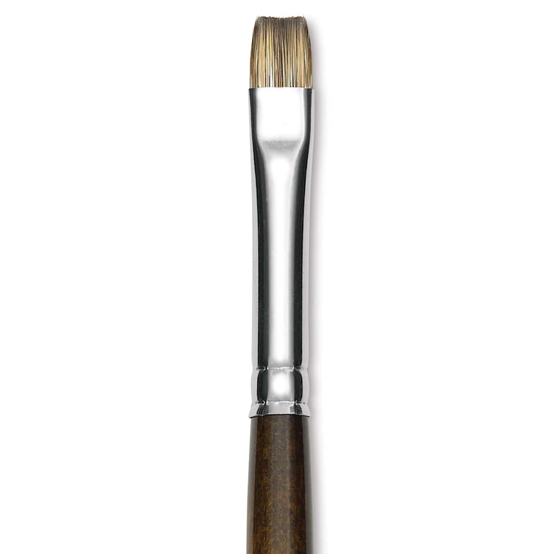 Open in modal - Silver Brush Monza Synthetic Mongoose Artist Brush - Long Handle, Short Bright, Size 6 (close up)