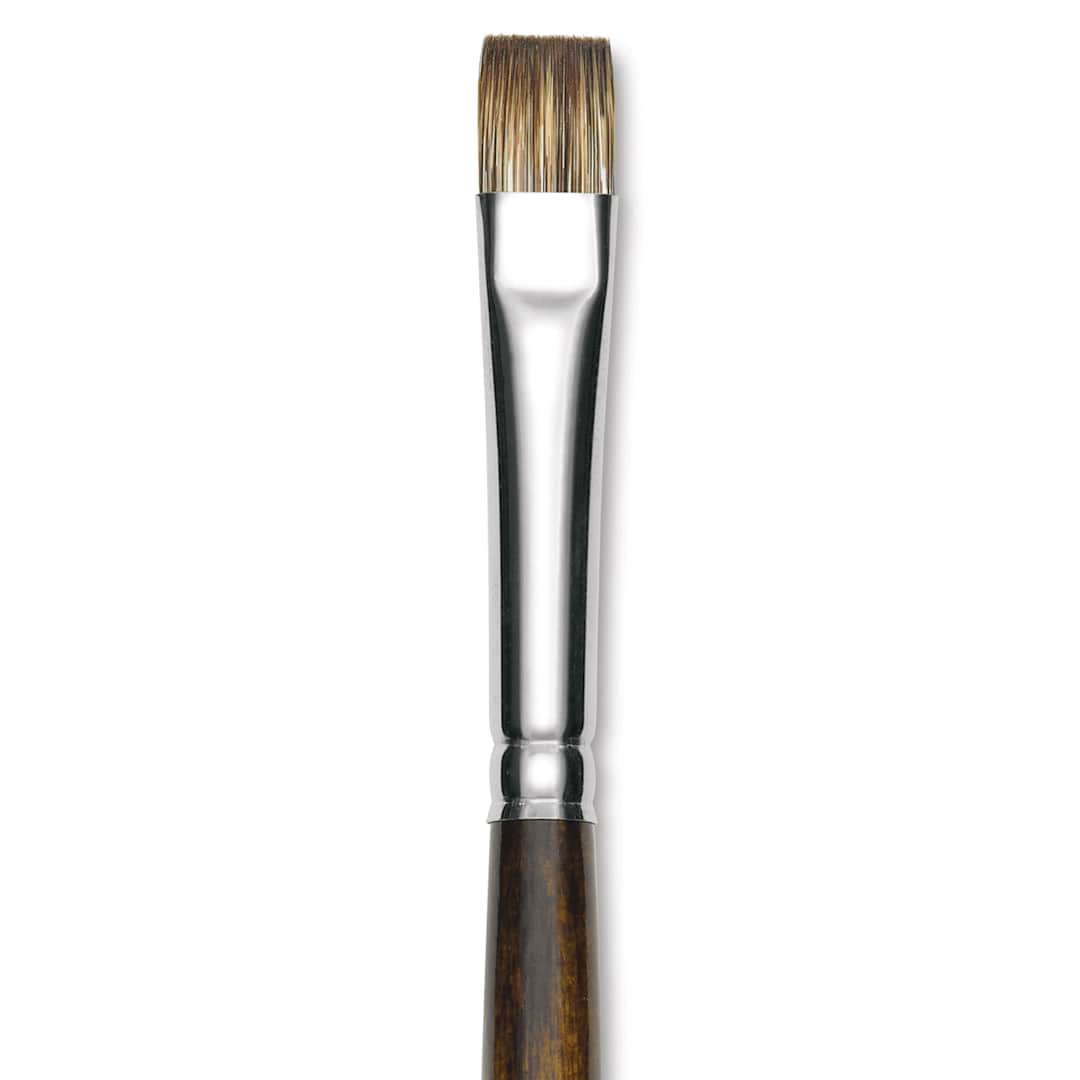 Open in modal - Silver Brush Monza Synthetic Mongoose Artist Brush - Long Handle, Short Bright, Size 10 close-up