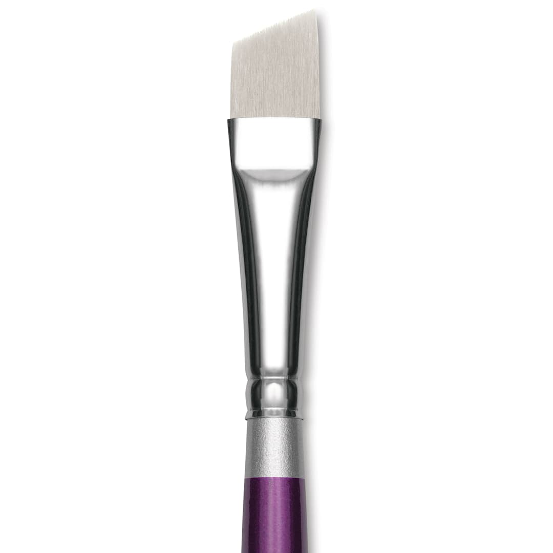 Open in modal - Silver Brush Silver Silk 88 Synthetic Brush - Short Handle, Angle, Size 1/2", close-up