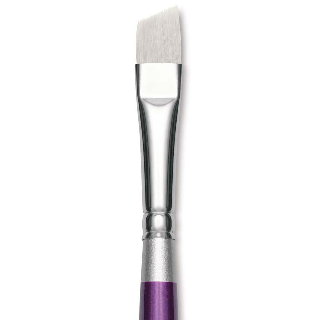 Open in modal - Silver Brush Silver Silk 88 Synthetic Brush - Short Handle, Angle, Size 3/8", close-up
