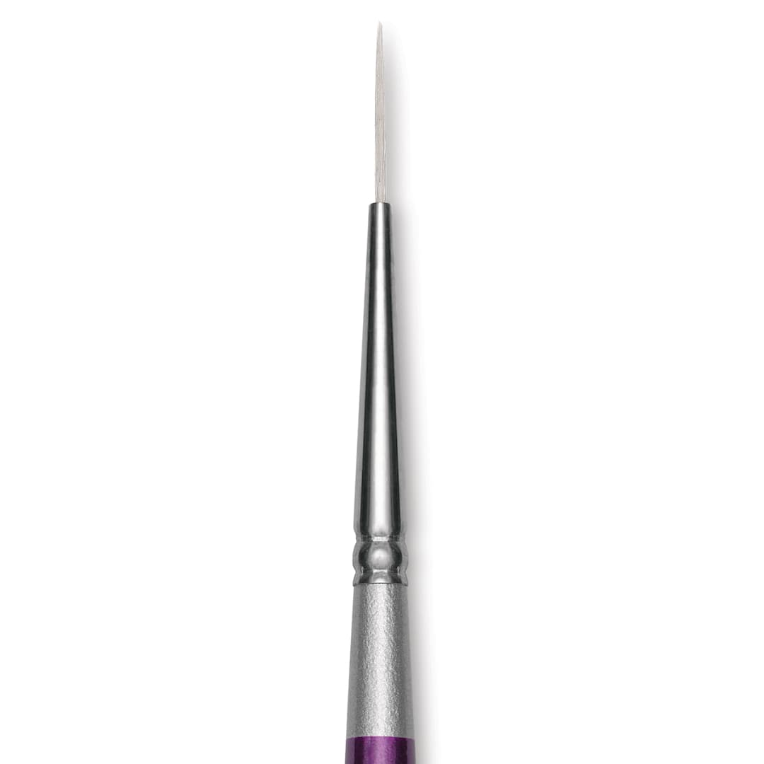 Open in modal - Silver Brush Silver Silk 88 Synthetic Brush - Short Handle, Script Liner, Size 10/0, close-up