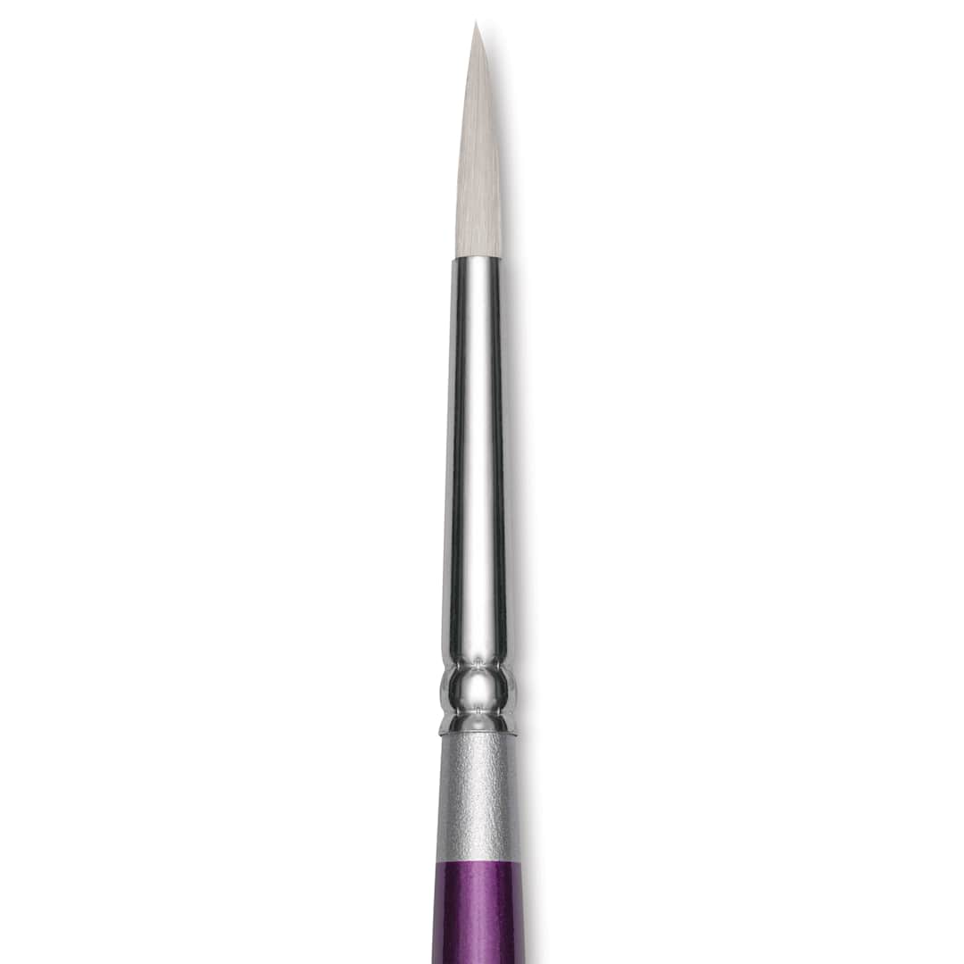 Open in modal - Silver Brush Silver Silk 88 Synthetic Brush - Short Handle, Round, Size 6, close-up