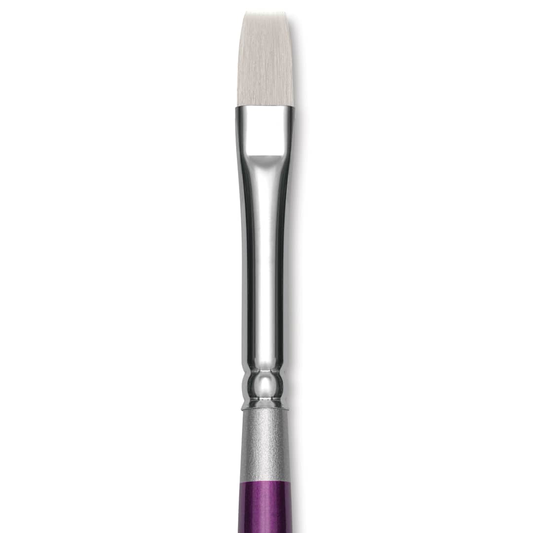 Open in modal - Silver Brush Silver Silk 88 Synthetic Brush - Short Handle, Flat Shader, Size 8, close-up