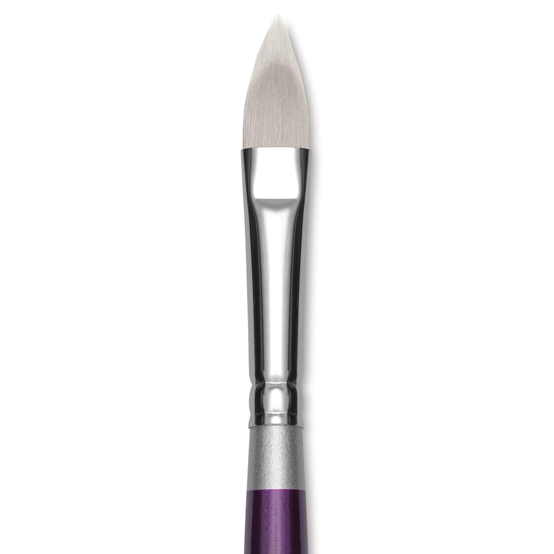 Open in modal - Silver Brush Silver Silk 88 Synthetic Brush - Short Handle, Cat's Tongue, Size 6, close-up