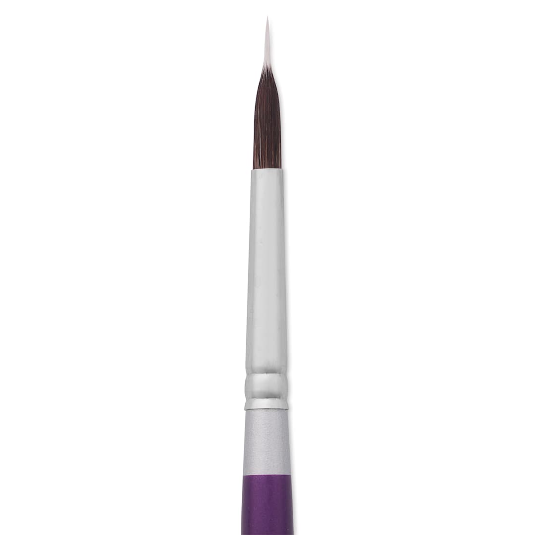 Open in modal - Silver Brush Silver Silk 88 Synthetic Brush - Short Handle, Needle Point Liner, Size 6, close-up