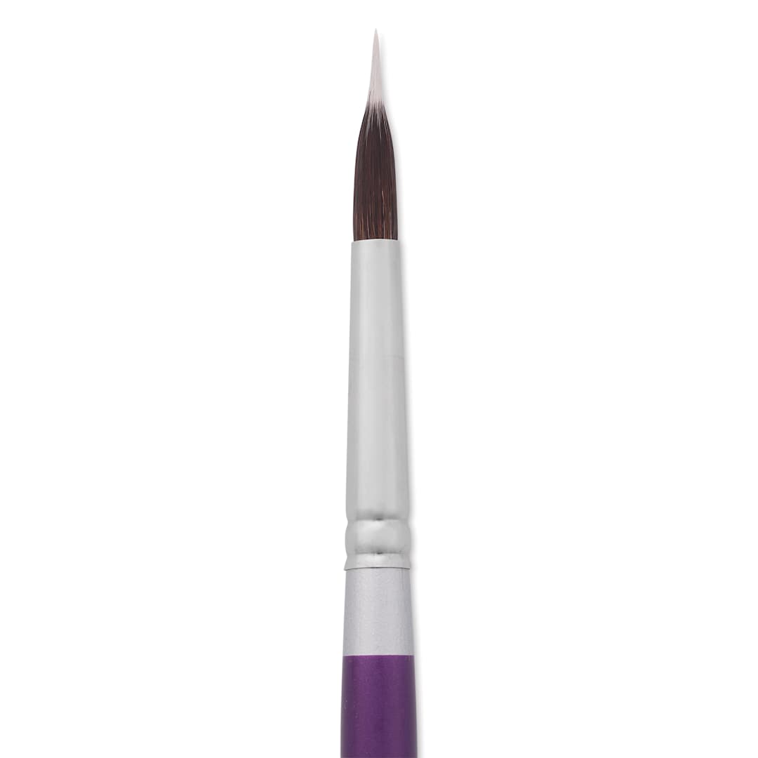 Open in modal - Silver Brush Silver Silk 88 Synthetic Brush - Short Handle, Needle Point Liner, Size 8, close-up