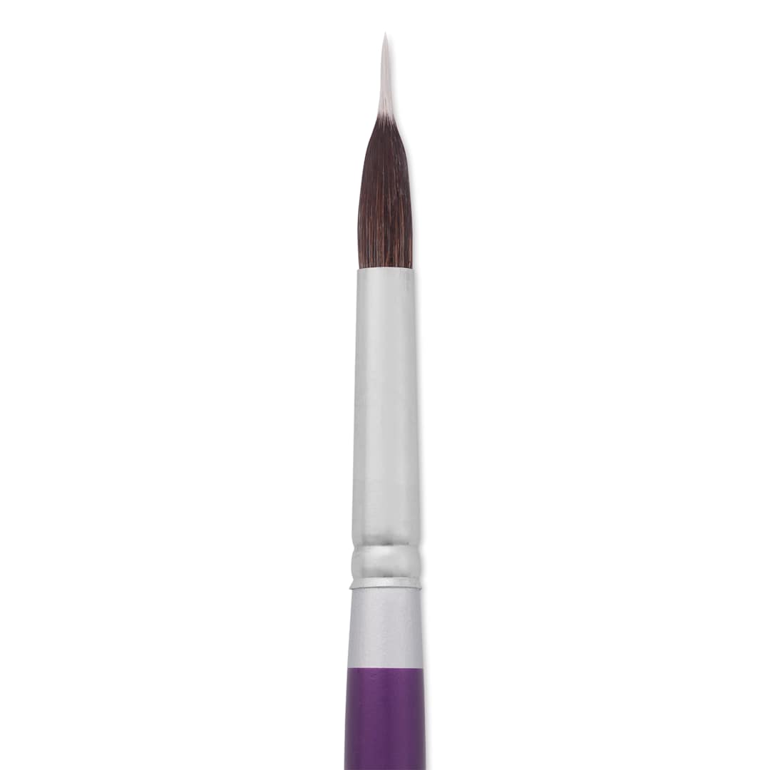 Open in modal - Silver Brush Silver Silk 88 Synthetic Brush - Short Handle, Needle Point Liner, Size 12, close-up