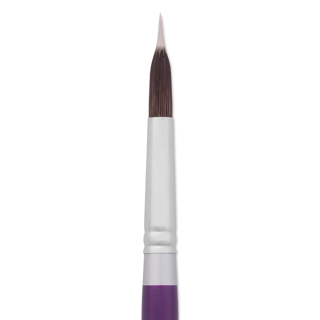 Open in modal - Silver Brush Silver Silk 88 Synthetic Brush - Short Handle, Needle Point Liner, Size 14, close-up