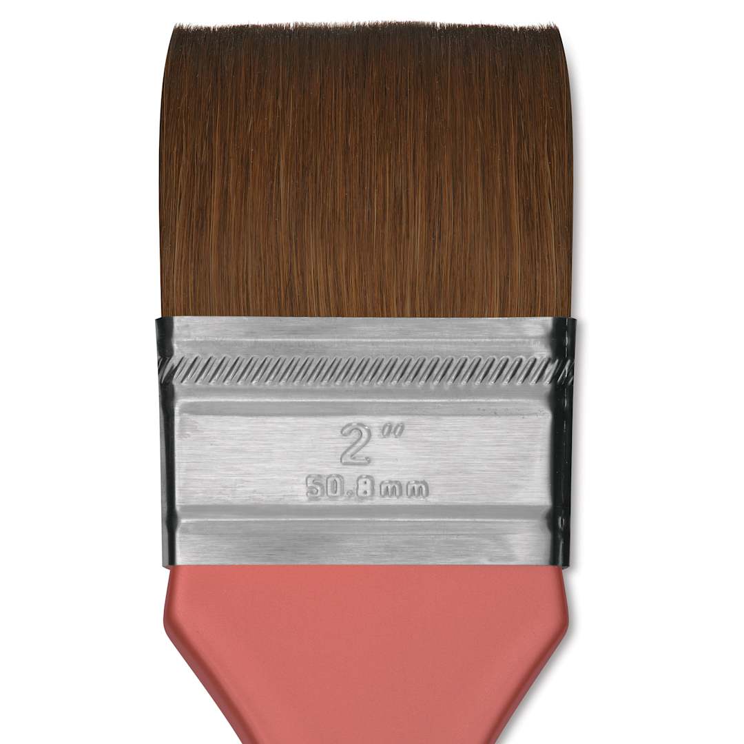 Open in modal - Dynasty Water Lily Watercolor Brush - Short Handle, Flat Wash, Size 2", close-up