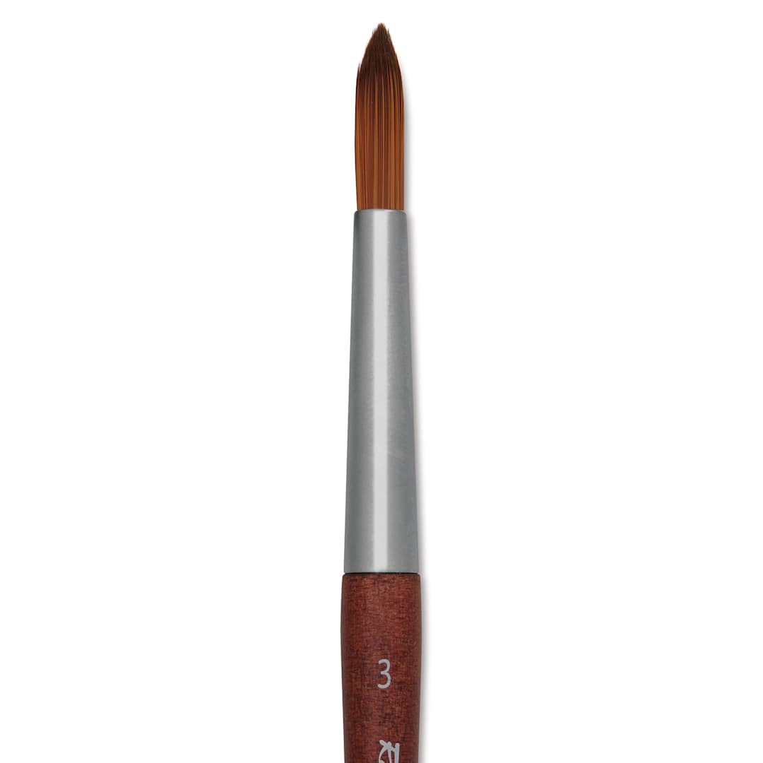 Open in modal - Raphaël Precision Mini Brush - Round, Short Handle, Size 3, close-up