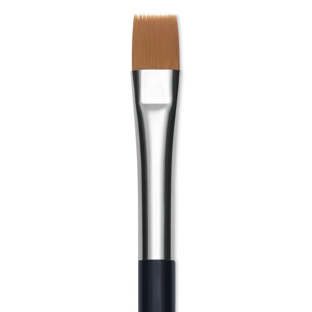 Open in modal - Yasutomo Fusion Synthetic Brush - Flat, Short Handle, Size 1/4", close-up