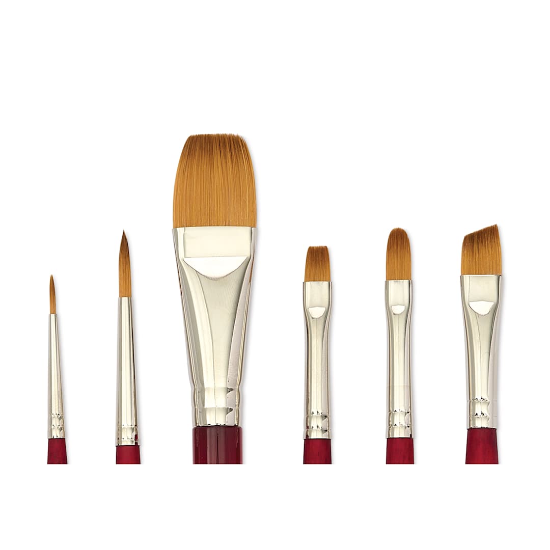 Open in modal - Princeton Velvetouch Synthetic Brushes - Set of 6, Sarah Simon Floral Set, close up