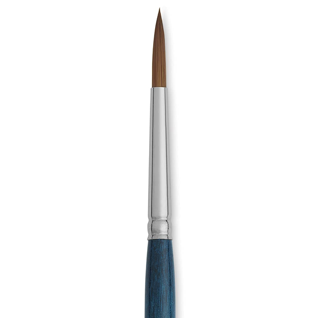 Open in modal - Silver Brush BelleAqua Travel Brush - Round, Short Handle, Size 8, close-up