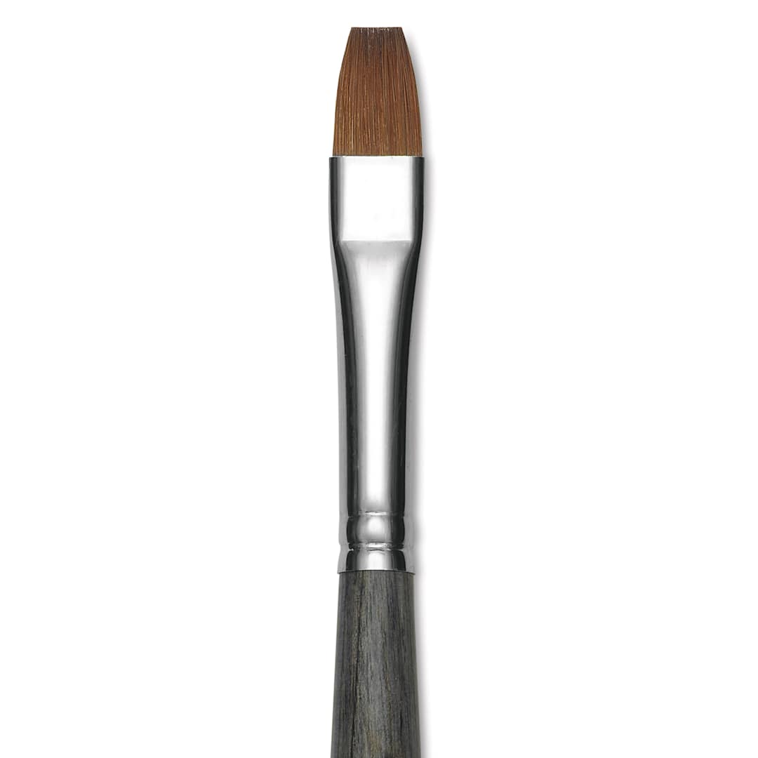 Open in modal - Da Vinci Colineo Synthetic Kolinsky Sable Brush - Flat, Size 8, Long Handle, close-up
