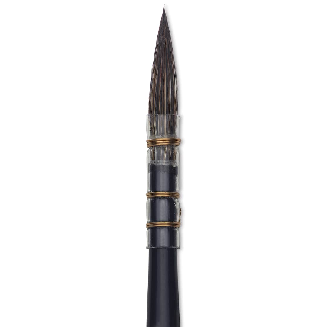 Open in modal - Da Vinci Cosmotop Sable Mix B Brush - Round Wash, Short Handle, Size 0, close-up
