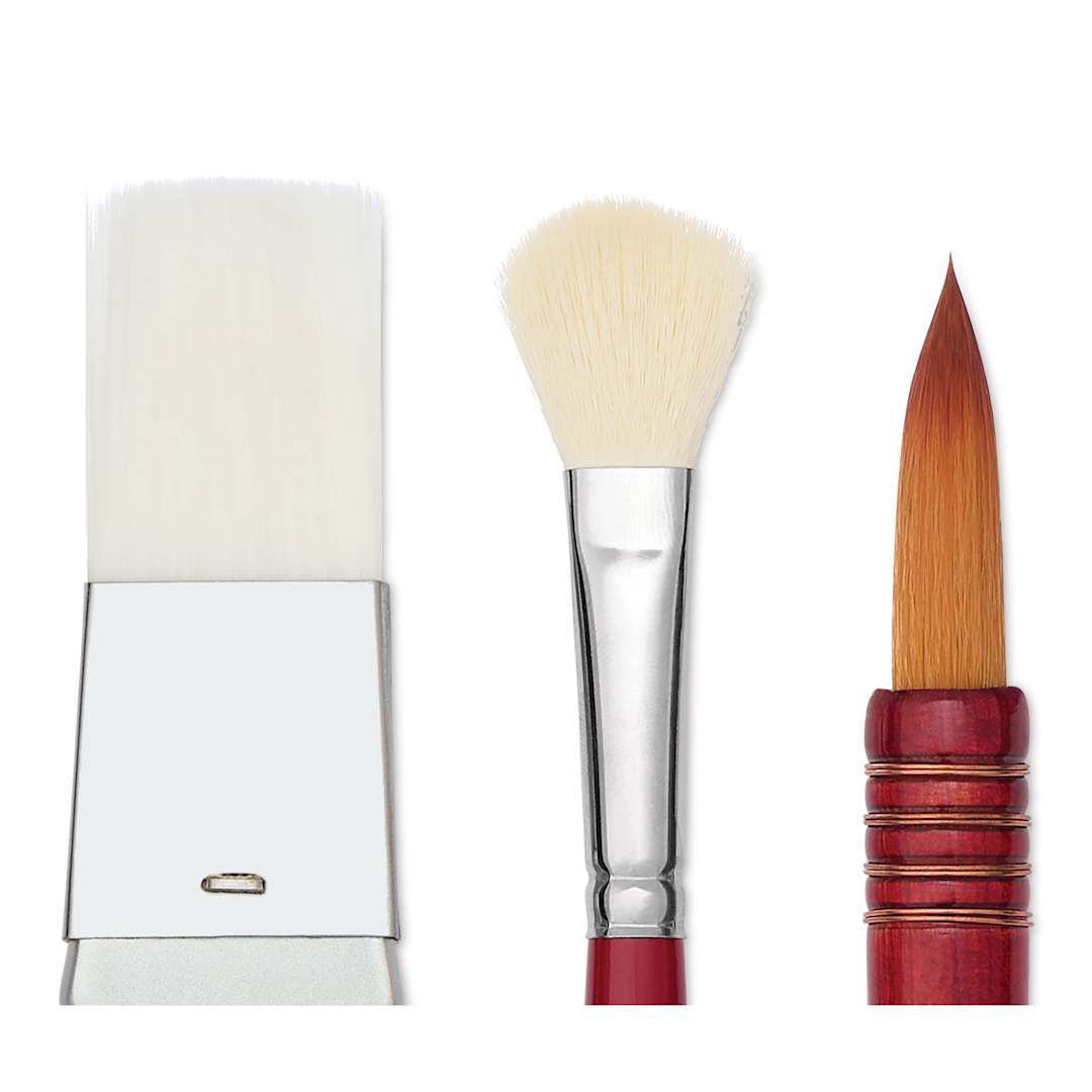 Open in modal - Silver Brush Large Scale Water Media Set - Blick Exclusive! Set of 3, close up