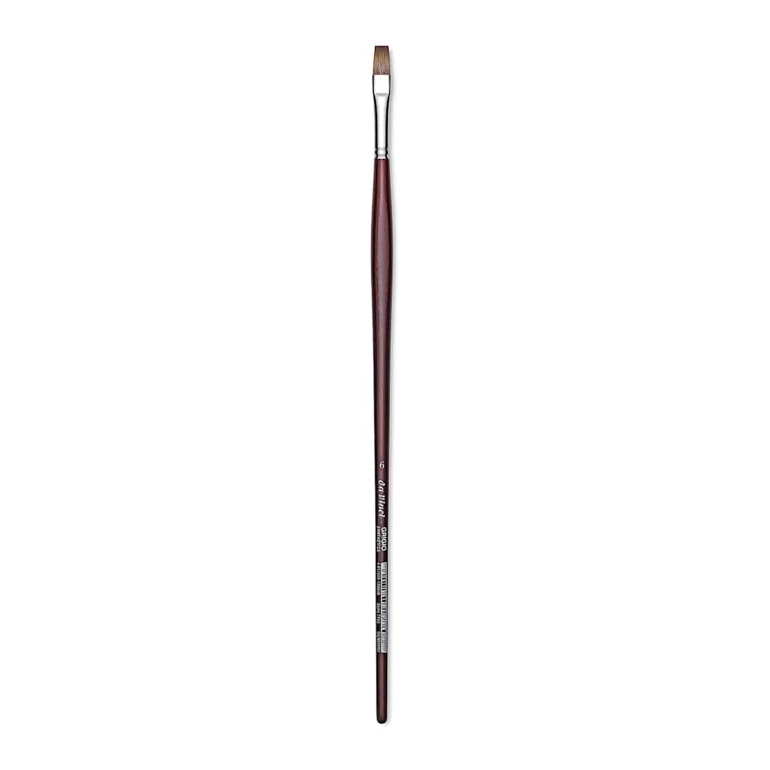 Open in modal - Da Vinci Grigio Synthetic Brush - Flat, Long Handle, Size 6