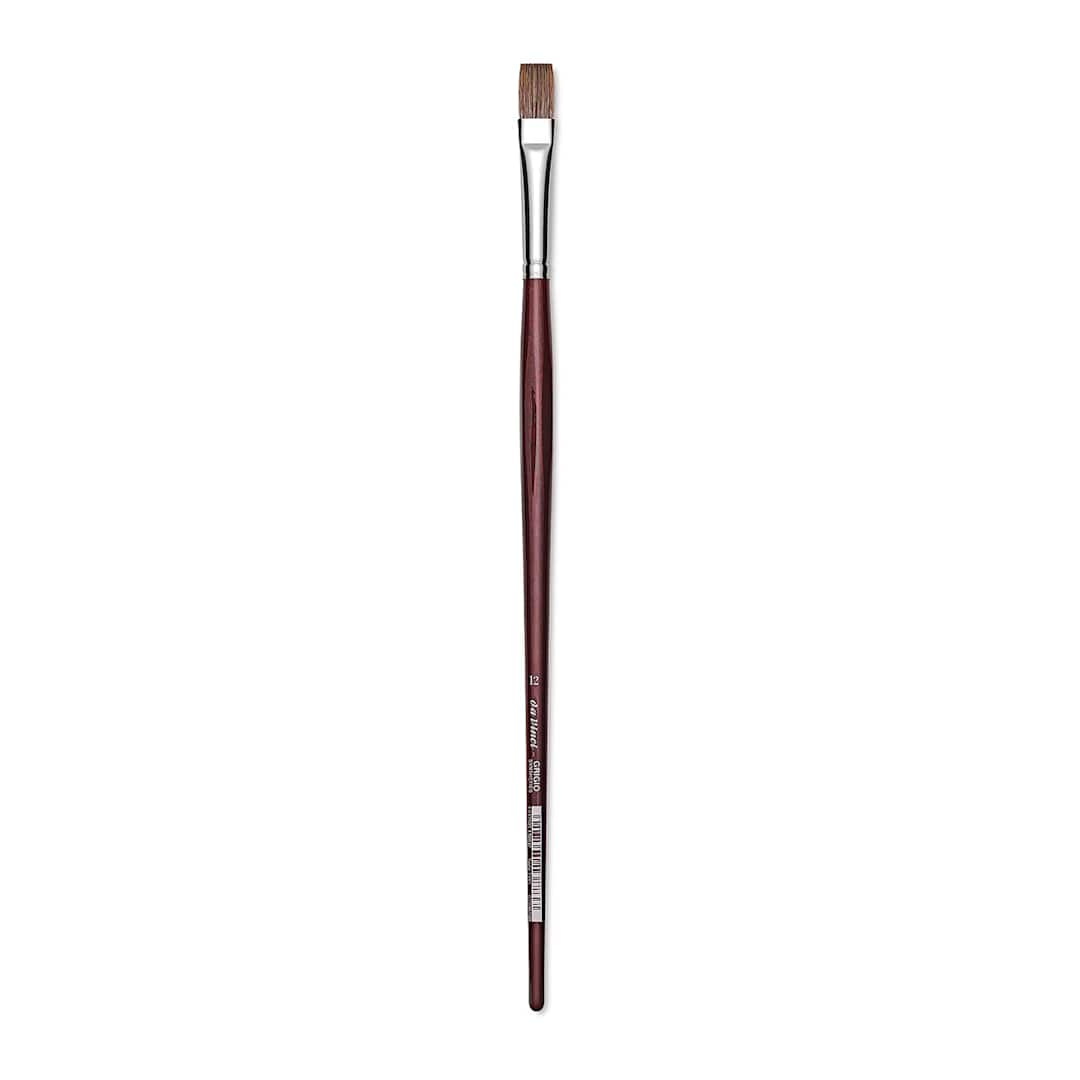Open in modal - Da Vinci Grigio Synthetic Brush - Flat, Long Handle, Size 12