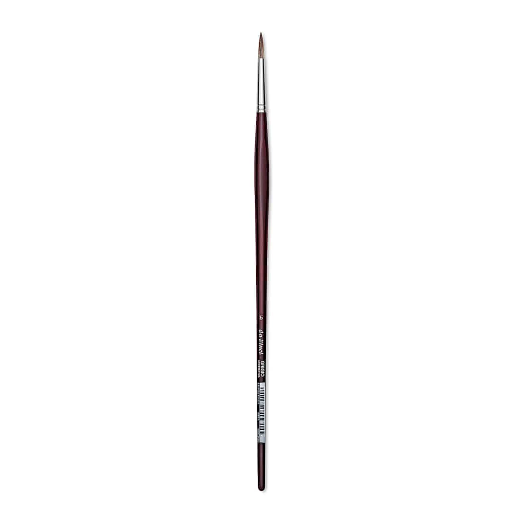 Open in modal - Da Vinci Grigio Synthetic Brush - Round, Long Handle, Size 6
