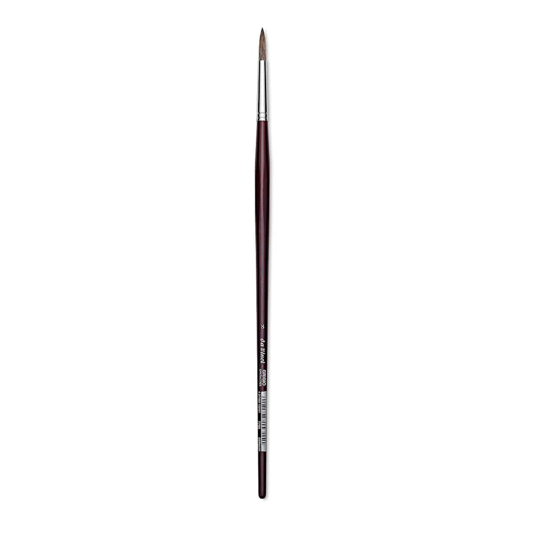 Open in modal - Da Vinci Grigio Synthetic Brush - Round, Long Handle, Size 8