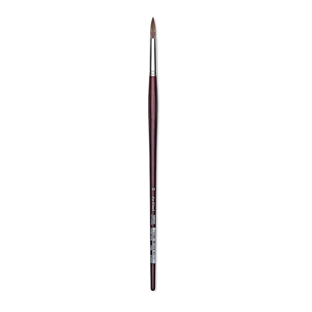 Open in modal - Da Vinci Grigio Synthetic Brush - Round, Long Handle, Size 10