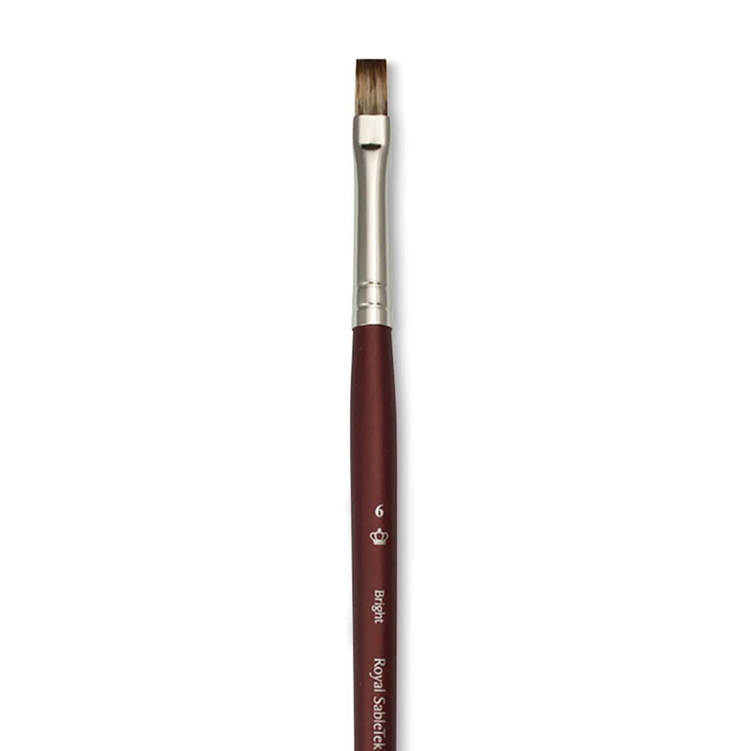 Open in modal - Royal & Langnickel SableTek Brush - Bright, Short Handle, Size 6
