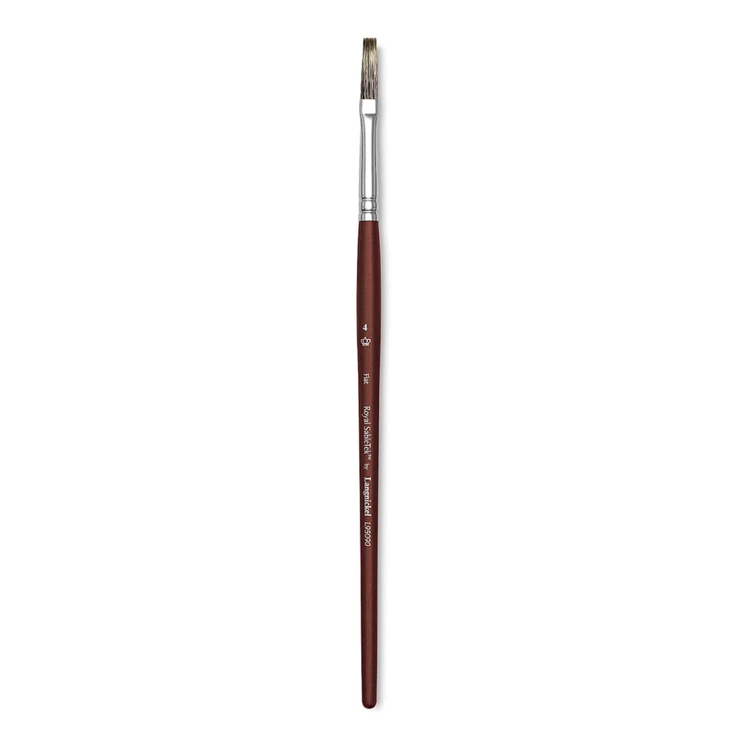 Open in modal - Royal & Langnickel SableTek Brush - Flat, Short Handle, Size 4