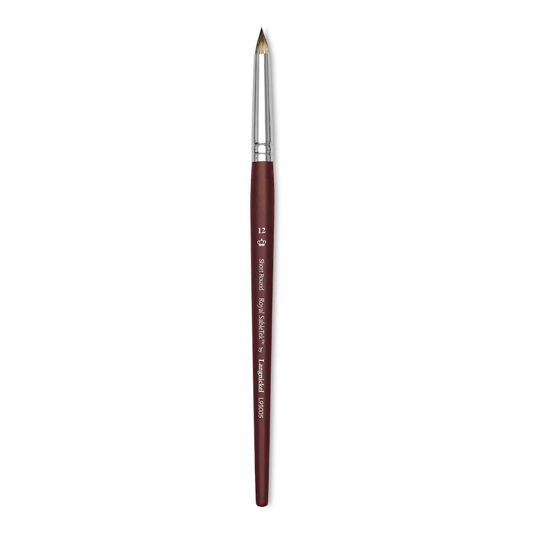 Open in modal - Royal & Langnickel SableTek Brush - Short Round, Short Handle, Size 12