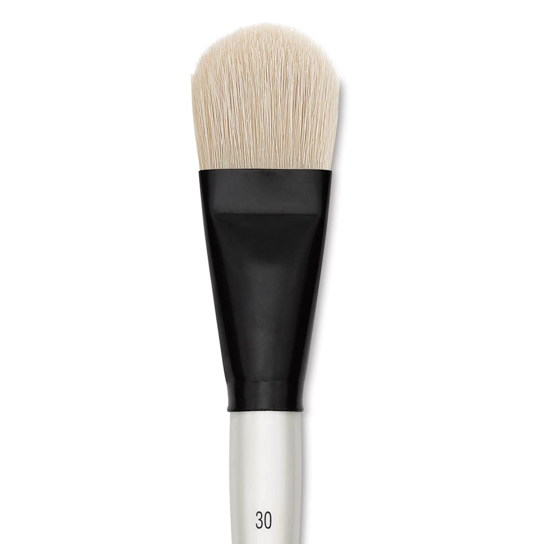 Open in modal - XL Natural Bristle Brushes - Closeup of tip of Filbert Brush
