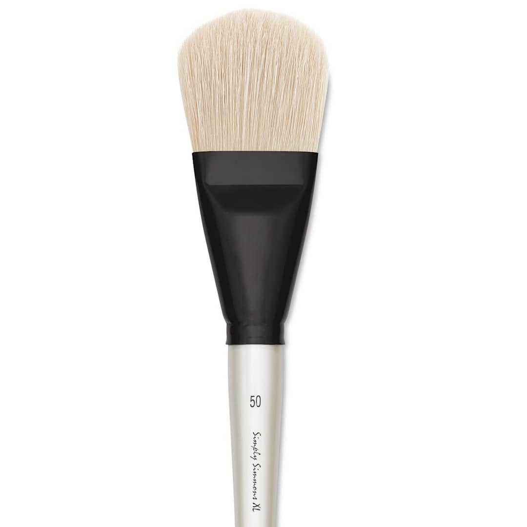Open in modal - Simply Simmons XL Natural Bristle Brush - Filbert, Size 50 close up