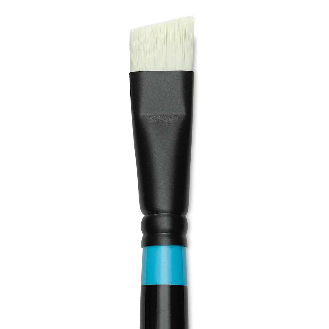 Open in modal - Princeton Series 6500 Aspen Synthetic Brush - Size 8, Short Angle Bright, Long Handle, close-up